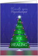 Thank you Physiotherapist at Christmas with Tree, Lights, Star card