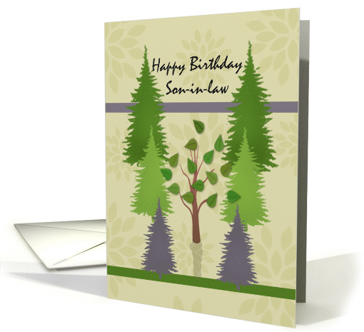Happy Birthday Son-in-law with lone deciduous tree among... (1477422)