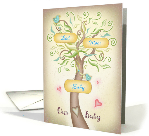 Family Tree Customize with Mom, Dad, Baby names card (1482682)