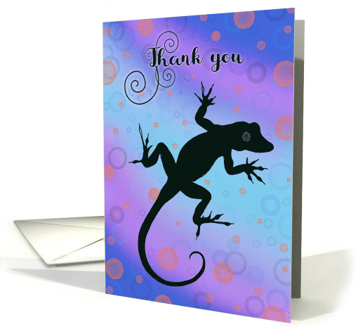 Thank you with Lizard Silhouette , Colorful Background card (1485150)