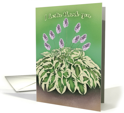 I Hosta Thank You with Hosta Plant and Purple Flowers card (1485732)
