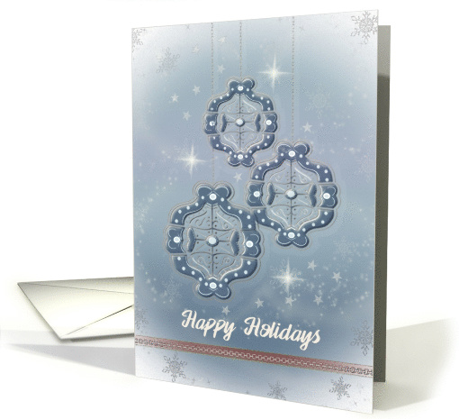 Abstract Three Ornaments Business Christmas card (1503038)