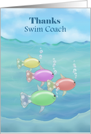 Thanks Swim Coach with School of Fish in Water card