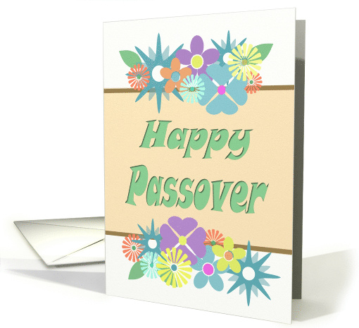 Happy Passover Fun Stenciled Pastel Flowers/ Starbursts card (1516868)