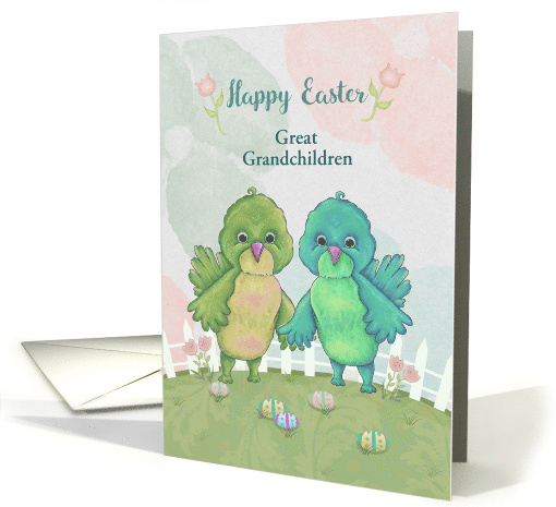 Happy Easter Birds Pastel Colors Customize For Any Relation card