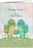 Happy Easter Birds Pastel Colors Customize For Any Relation card