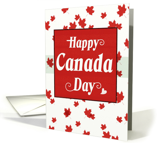 Happy Canada Day White Background Red Maple Leaves card (1530102)