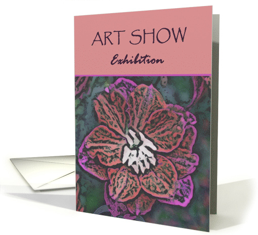 Art Show Exhibition Invitation with Abstract Flower card (1544422)