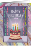 Happy Birthday Sister, Customize for any Relation with Cake, Candles card