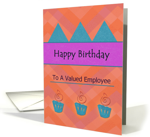 Happy Birthday Valued Employee Abstract Colorful card (1555312)