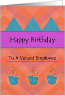Happy Birthday Valued Employee Abstract Colorful card