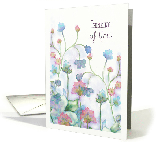 Thinking of You Soft Watercolor Flowers card (1556198)