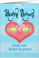 Happy Norooz Persian New Year with Fish and Heart Our Home to Yours card