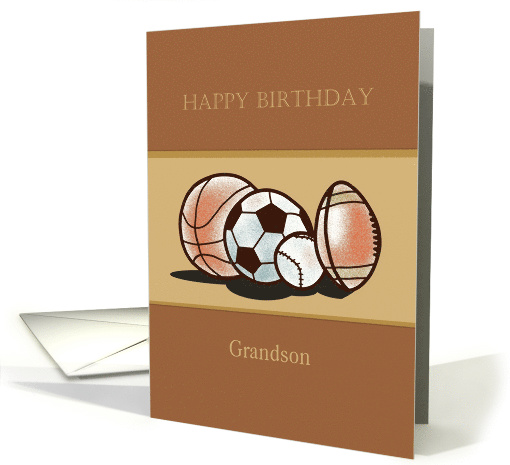 Happy Birthday Grandson with Sports Theme card (1569658)