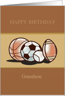 Happy Birthday Grandson with Sports Theme card