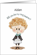 Custom Will You Be My Ring Bearer?, with Cute Whimsical Boy card