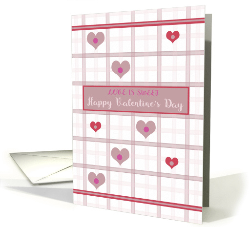 Two Toned Hearts on Grid Based Happy Valentine's Day card (1598316)