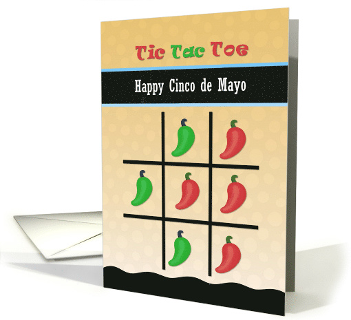 Tic-Tac-Toe, Happy Cinco de Mayo with Grid, Hot Peppers card (1608598)
