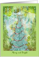 Merry and Bright Shining Bright Star on Christmas Tree, Collage card