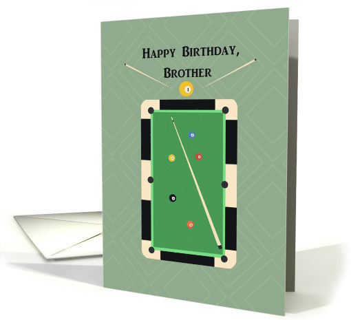 Happy Birthday Brother Billiards Table Number 1 card (1635084)