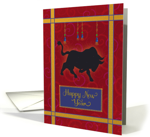 Chinese Happy New Year of the Ox 2033 Jewel Colors card (1662596)