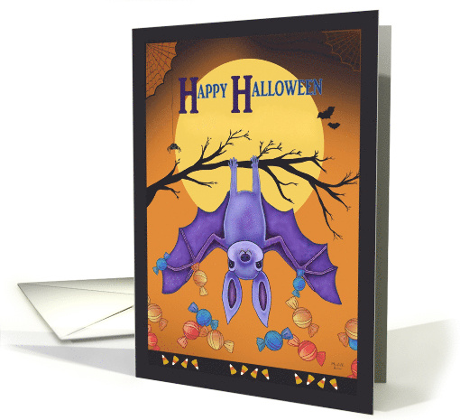 Happy Halloween Cute Bat Dropping Candy card (1684852)