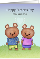 Happy Father’s Day From Both of Us Cute Bears Girl Boy card
