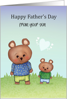 Happy Father’s Day From Your Son Cute Teddy Bears card