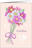 Grandma Happy Grandparents Day with Painted Daisies Bouquet card
