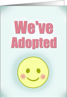 We’ve Adopted with Text Smiling Face Announcement card