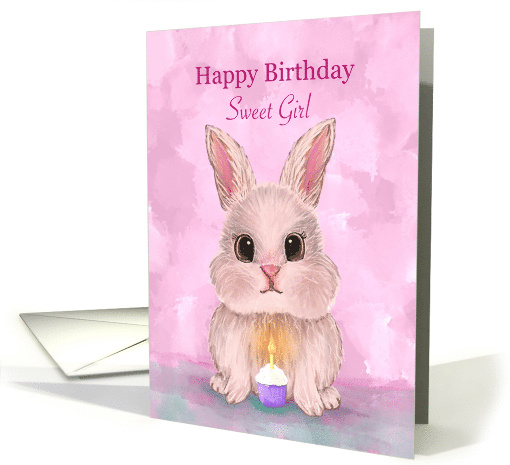 Happy Birthday Sweet Girl with Bunny Cupcake card (1735450)