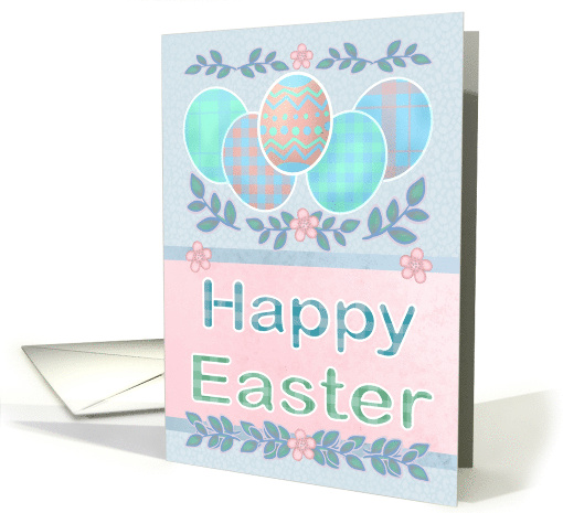 Happy Easter with Easter Eggs Flowers Branches card (1752578)