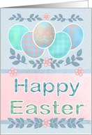 Happy Easter with Easter Eggs Flowers Branches card