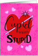 Cupid Wasn’t Stupid Happy Valentine’s Day with Hearts Arrow card
