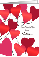 Happy Valentine’s Day to my Coach with Heart Balloons card