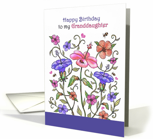 Happy Birthday to my Granddaughter Watercolor Ink Flowers card