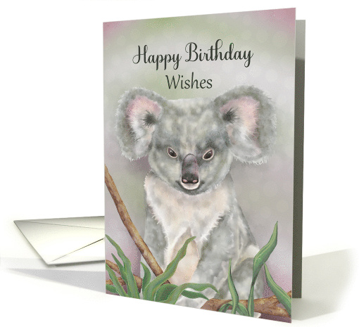 Happy Birthday Wishes with Koala Bear in Pastels card (1884200)