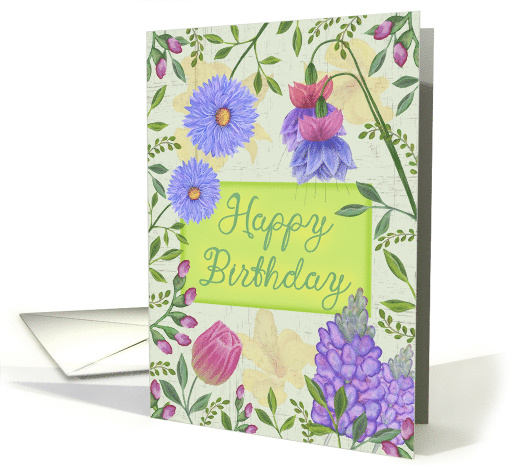 Happy Birthday With Flowers in a Seed Packet Look card (1902886)