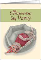 Did Someone Say Party Cute Dog with Birthday Hat Glasses Wand card