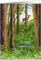 Happy Father’s Day with Forest Deer and Chickadees card