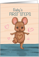 Congratulations First Steps Baby with Cute Mouse card
