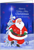 Have a Holly Jolly Christmas with Jolly Santa Tree Great Grandson card
