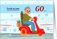 Congratulations On Your New Mobility Scooter Cartoon Illustration