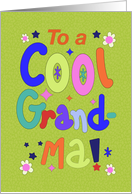 To A Cool Grandma Retro Feel Multicolored Typography card