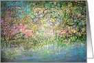 Blank Note Card, any occasion, impressionistic,pretty garden, card