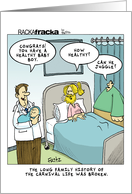 Healthy Baby Boy Cartoon Carnival Humor card