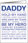 For Daddy/Father  Any Occasion  Blank Inside  Text as Art card