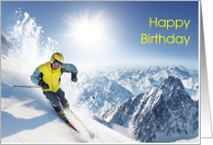 Hit the Slopes  Masculine  Happy Birthday  For Him  Loves to Ski card