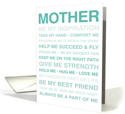 For Mother  Any Occasion  Blank Inside  Text as Art card (1340670)