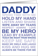 For Daddy/Father  Any Occasion  Blank Inside  Text as Art card